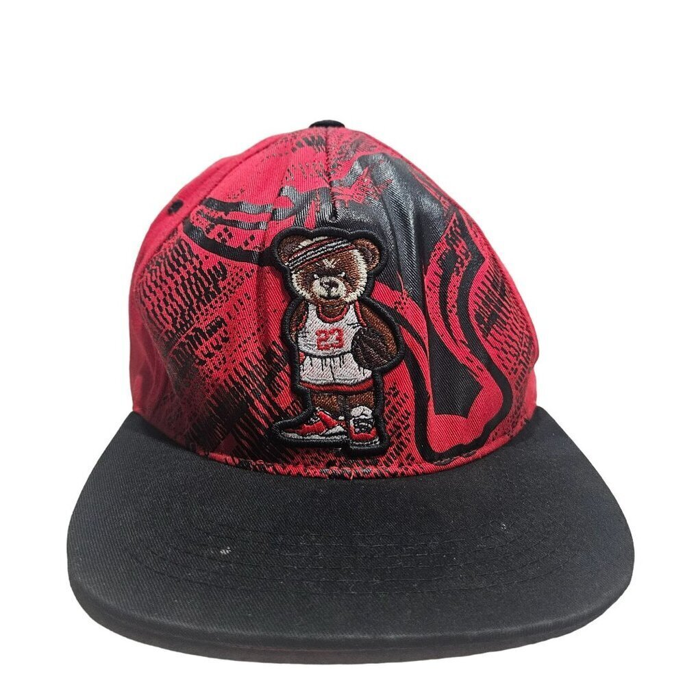 Chicago Bulls Red Black Snapback 23 Micheal Jordan Embroidered Bear‎ Basketball